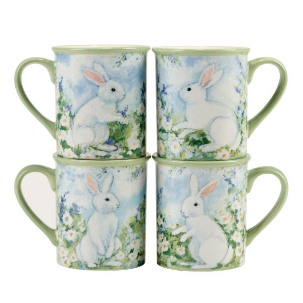 Certified International Easter Morning 18 oz. Mugs. Set of 4