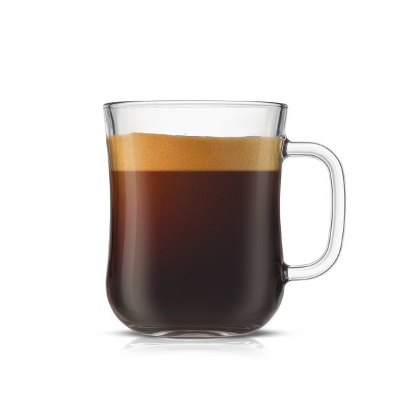 JoyJolt Diner Glass Coffee Mug with Handle - 16 oz