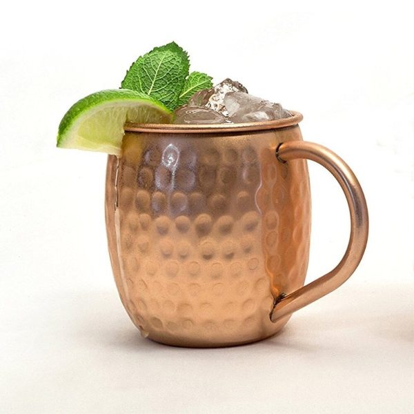 Modern Home Authentic 100 Percent Solid Copper Hammered Moscow Mule Mug